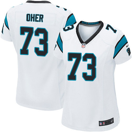 Women's Game Michael Oher Nike Jersey White Road - #73 NFL Carolina Panthers